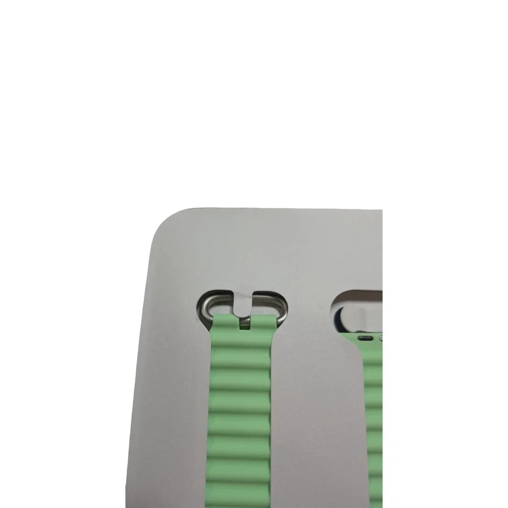 5-O Apple Watch Strap 49mm Neon Green Ocean Band Natural Titanium Finish OEM